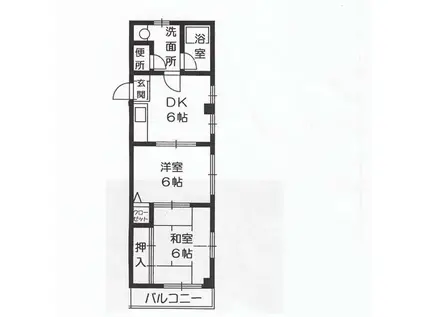 グレイスハイム大同(2DK/3階)の間取り写真