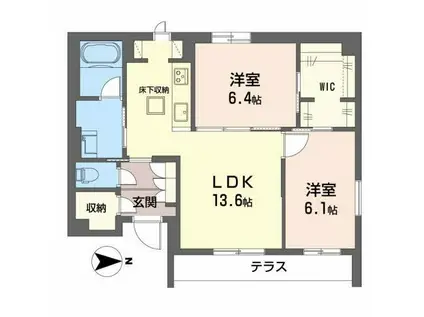 ライフステージ東和(2LDK/1階)の間取り写真