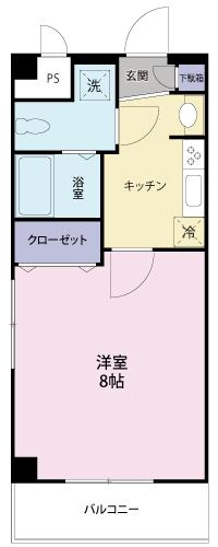 ラフィーネ(1K/2階)の間取り写真