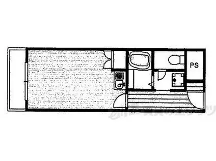 エムロード茨木(1K/2階)の間取り写真
