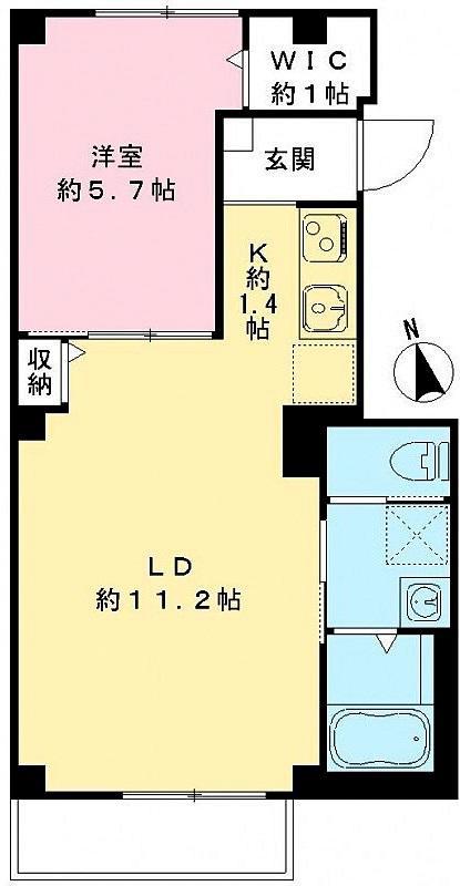 YOUR MAISON ラルゴアミ―チェ(1LDK/2階)の間取り写真