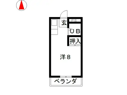 プチコーポみさ(ワンルーム/1階)の間取り写真