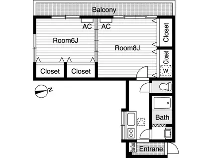 RKレジデンス宮田町(2K/1階)の間取り写真