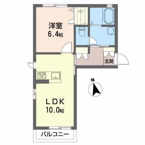 ソレイユひより台(1LDK/2階)の間取り写真