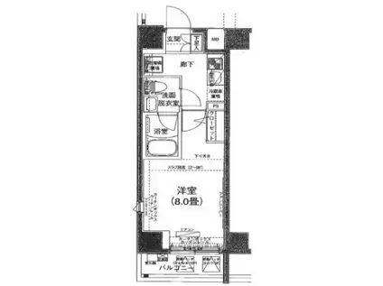 アイル東京深川(1K/6階)の間取り写真