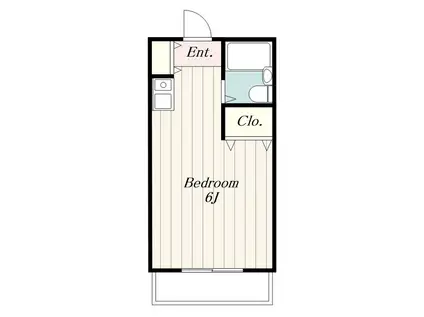 三浩ハイム(ワンルーム/2階)の間取り写真