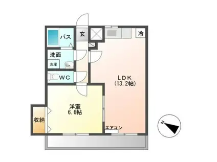 アルカディア・里(1LDK/3階)の間取り写真