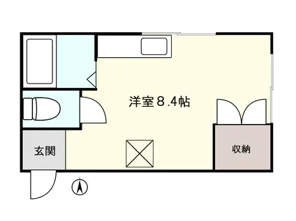 ティストニーI(ワンルーム/2階)の間取り写真