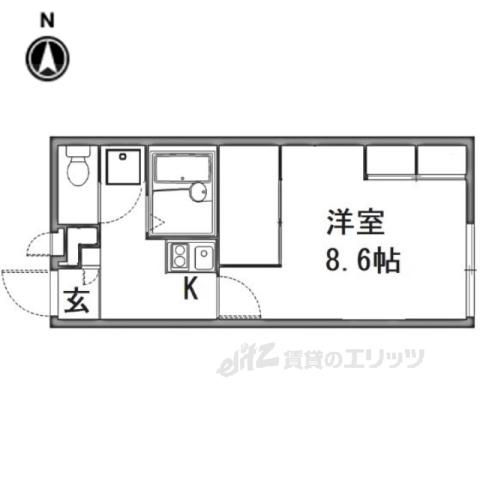 レオパレスかつらぎ(1K/1階)の間取り写真