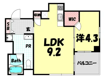 エル・トスト神戸(1LDK/2階)の間取り写真