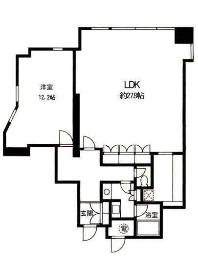 渋谷プロパティータワー(1LDK/15階)の間取り写真