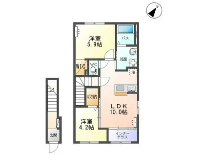 グランドビュー千本桜(2LDK/2階)の間取り写真