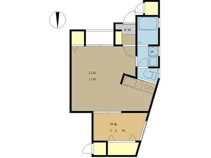 パインテイル II(1LDK/1階)の間取り写真