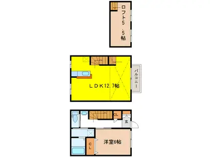 メゾンシン(1SLDK/1階)の間取り写真