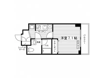 フォンティーヌ赤塚(1K/1階)の間取り写真