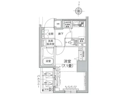 アイル イムーブル錦糸町(1K/2階)の間取り写真