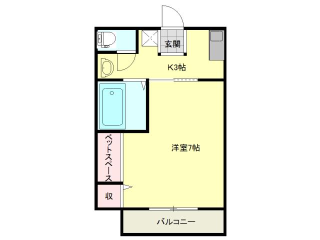 コーポポテンシャル(1K/2階)の間取り写真