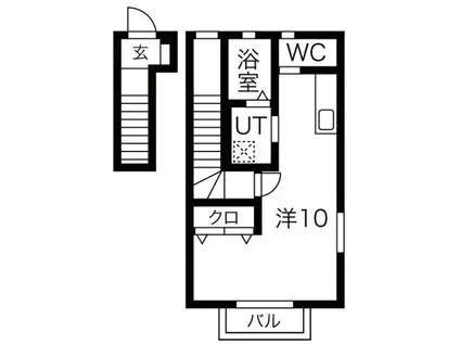 ＪＲ山田線 上盛岡駅 徒歩12分 2階建 築5年(ワンルーム/2階)の間取り写真