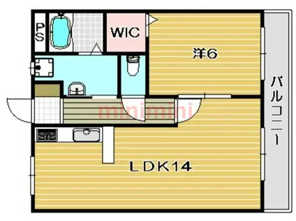 中西マンション(1LDK/3階)の間取り写真