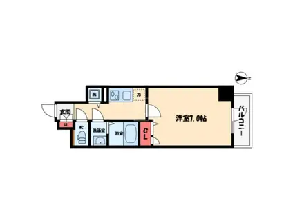 レオンコンフォート大手前ラトゥール(1K/10階)の間取り写真