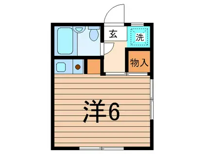 オカベグリーン(ワンルーム/2階)の間取り写真