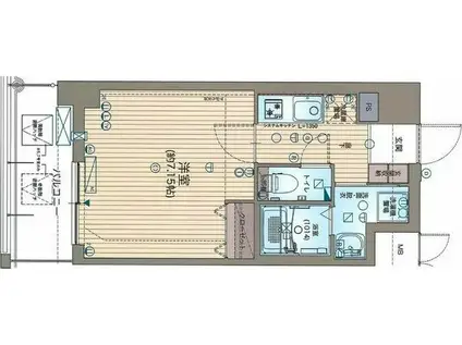 ジェーピーレジデンス大阪城東III(1K/8階)の間取り写真