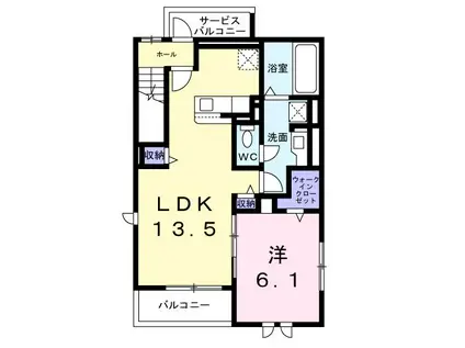 マーベラスコートV番館(1LDK/3階)の間取り写真