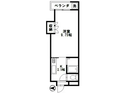 サテライト90(1K/4階)の間取り写真