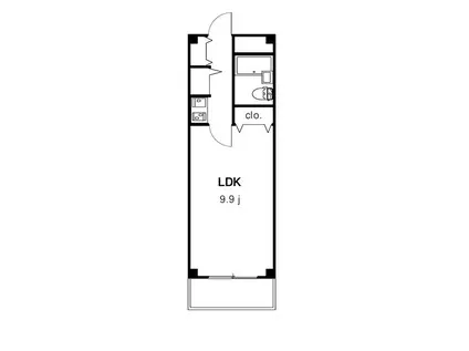 朝日プラザ金沢小立野(1K/2階)の間取り写真
