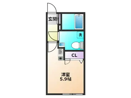 GRANDE PIETRA(ワンルーム/1階)の間取り写真