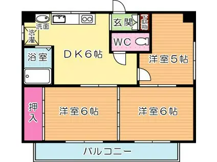 ヒロビルディング(3DK/3階)の間取り写真