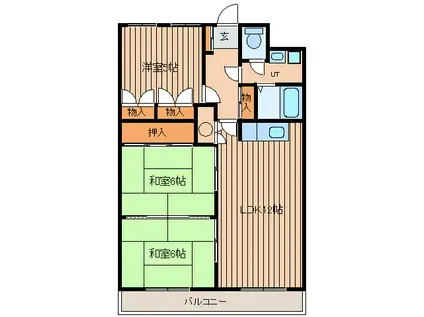 マインコーポ平岸(3LDK/9階)の間取り写真