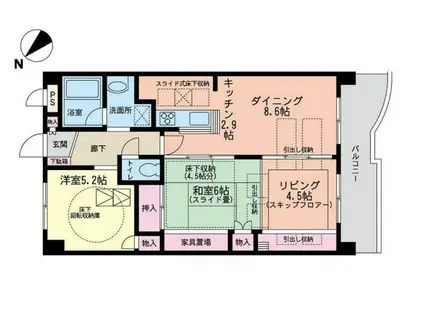 ペイサージュ白鳥(3LDK/1階)の間取り写真