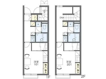 ＪＲ東北本線 西那須野駅 徒歩18分 2階建 築20年(1K/1階)の間取り写真