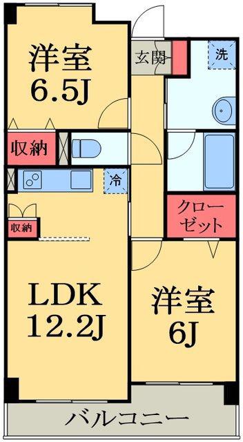 KREIZEND(2LDK/4階)の間取り写真