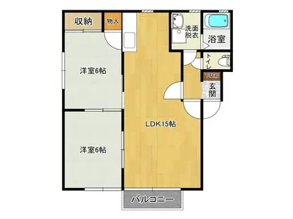 ＪＲ山陽本線 海田市駅 徒歩13分 2階建 築32年(2LDK/2階)の間取り写真
