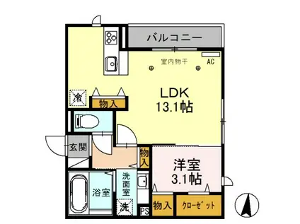 エイト クラウド(1LDK/2階)の間取り写真