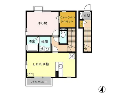 ファミーユ(1LDK/2階)の間取り写真