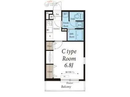 リブリ・けやき南台(1K/3階)の間取り写真