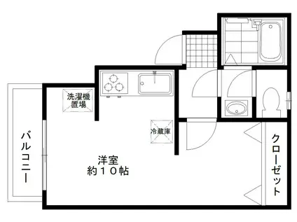 マルベリーハイツ(1K/1階)の間取り写真