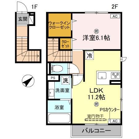 AMULETTE NEXIA COURT(1LDK/2階)の間取り写真