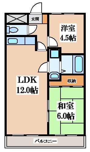 サンルミネ館(2LDK/4階)の間取り写真