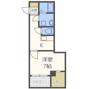 クイーンライフ東今里(1K/9階)の間取り写真