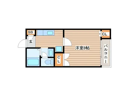 向山グリーンハウス(1K/1階)の間取り写真