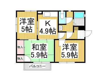 エスポアールSHODA(3K/1階)の間取り写真
