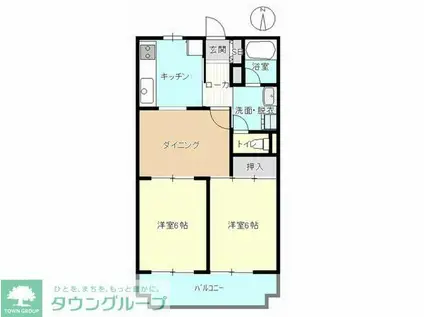 コスモ戸田アーバンハイム(2DK/3階)の間取り写真