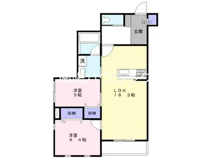 西つつじヶ丘2丁目計画(2LDK/1階)の間取り写真