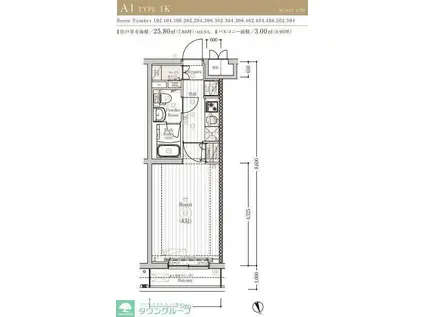 MAXIV川崎ノース(1K/5階)の間取り写真