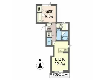 SPINEL(1LDK/2階)の間取り写真