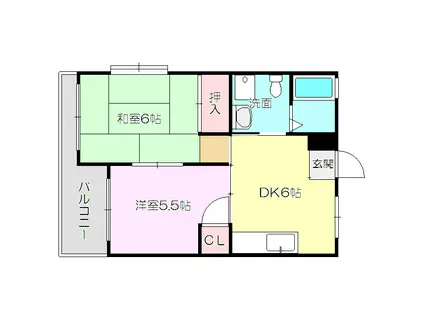 シティマンションパラス(2DK/3階)の間取り写真